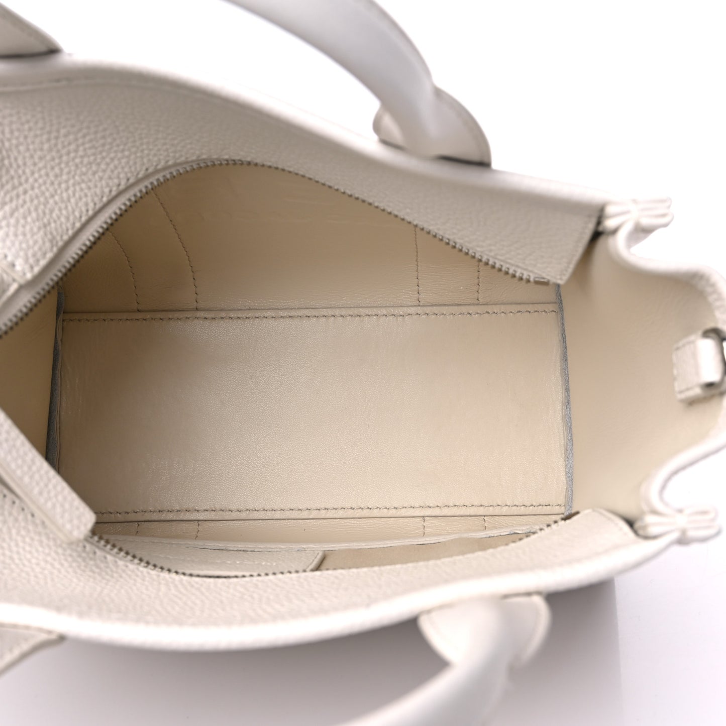 Grained Calfskin Mini The Tote Bag Cotton Silver