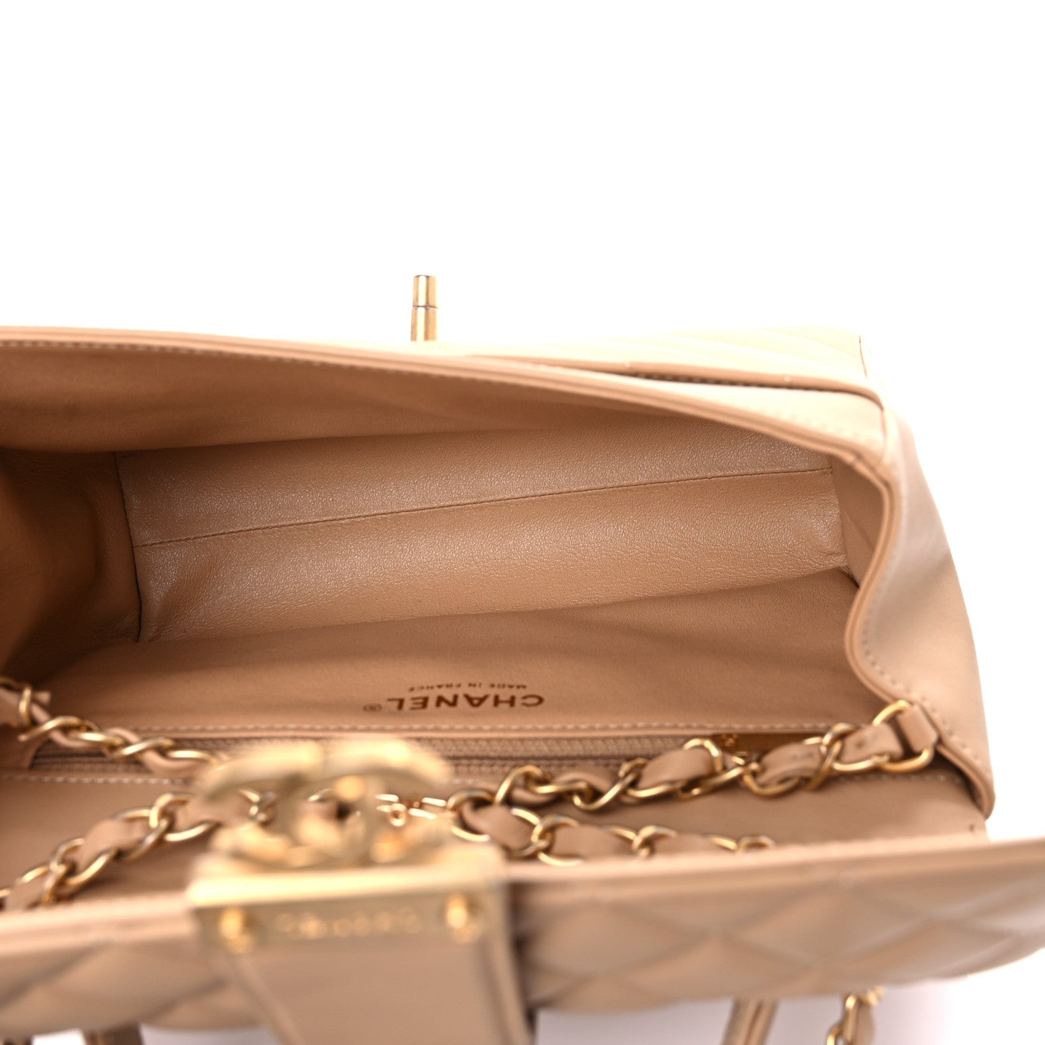 Chanel Calfskin Quilted Chevron In The City Bag Beige 5 of 9