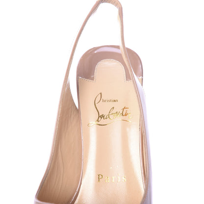 Christian Louboutin Patent Lady Peep Sling 150 Pumps 36.5 Nude 8 of 16