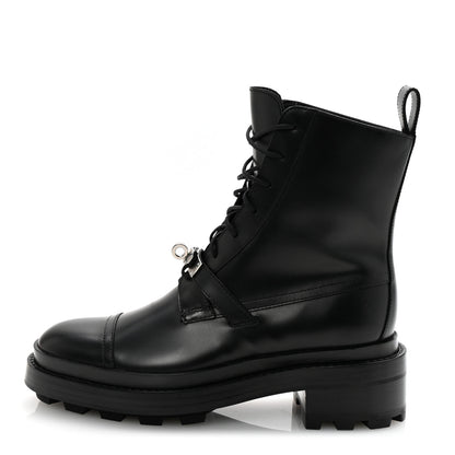 Hermes Glossed Calfskin Funk Ankle Boots 36 Black 1 of 10