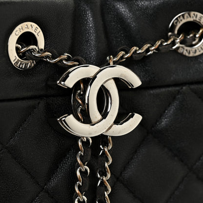 Chanel Lambskin Quilted Mini CC Chain Bucket Bag Black 16 of 16