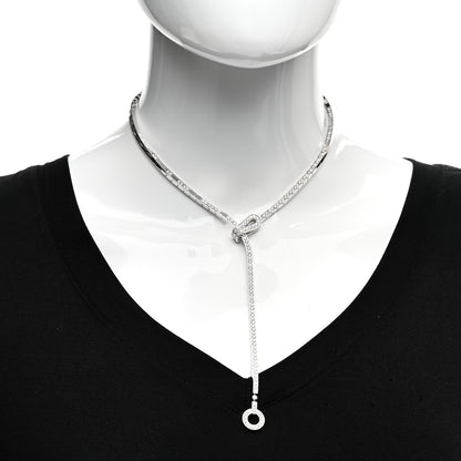 Cartier 18K White Gold Diamond Agrafe Lariat Necklace 2 of 4