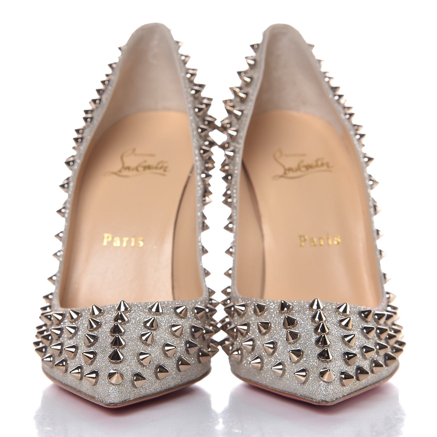 Glitter Mini Specchio Follies Spikes 100 Pumps 38 Ivory Colombe Metal