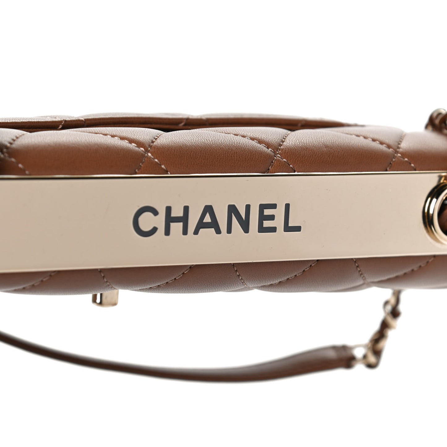 Lambskin Quilted Medium Trendy CC Flap Light Brown