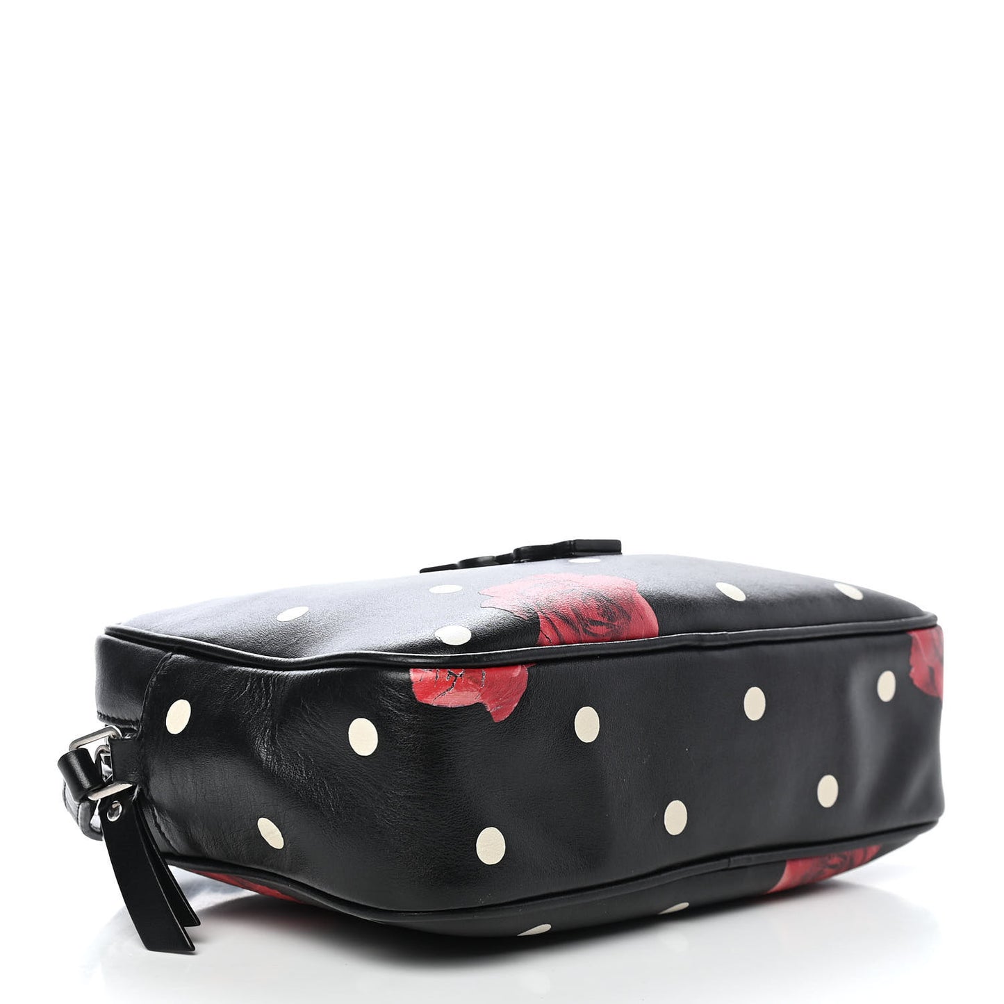 Calfskin Rose Print Monogram Lou Camera Bag Black