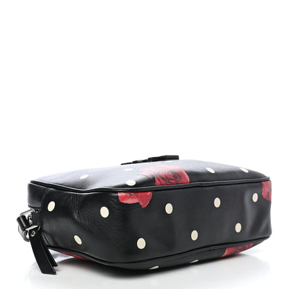 Saint Laurent Calfskin Rose Print Monogram Lou Camera Bag Black 3 of 8