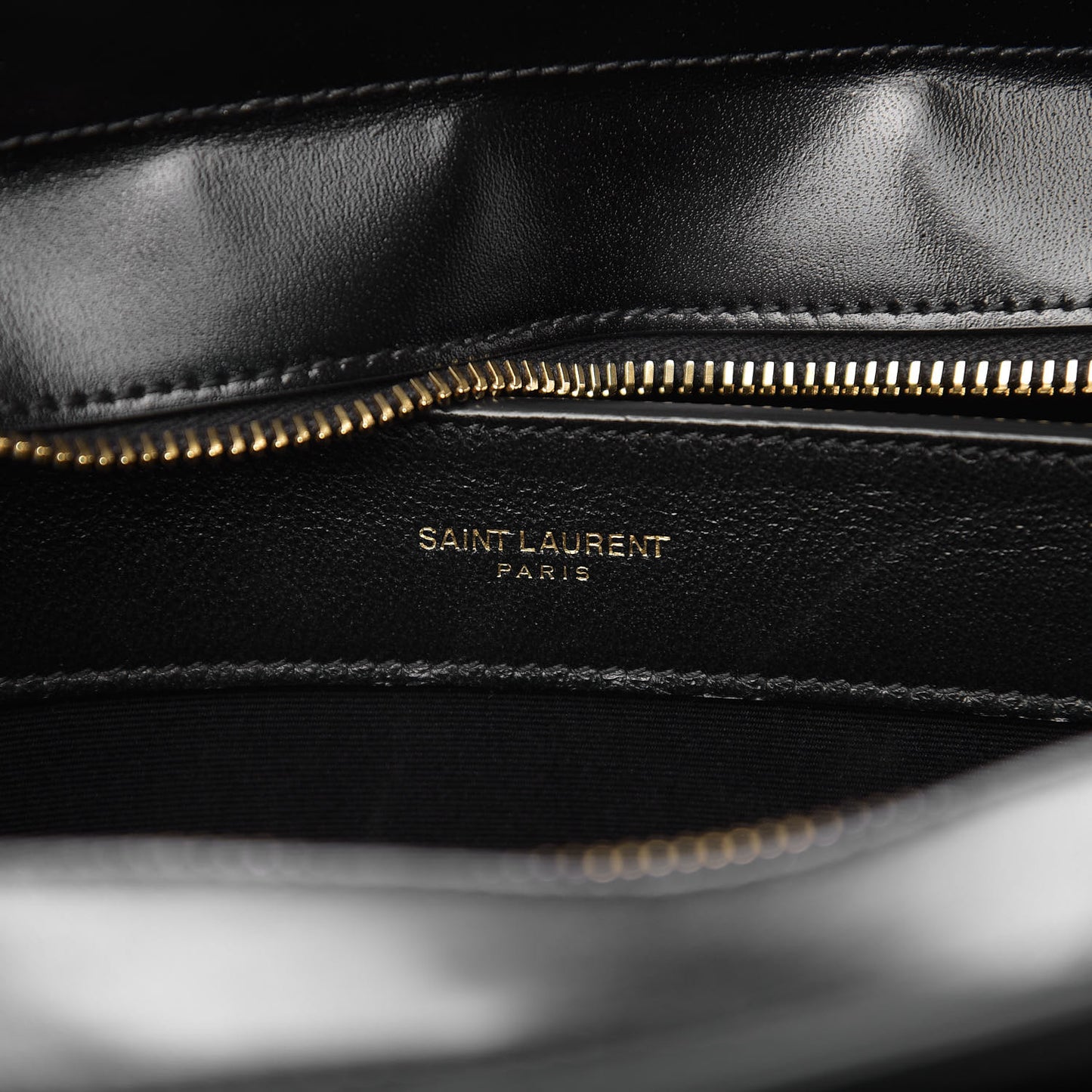 Shiny Calfskin Medium Uptown Tote Black