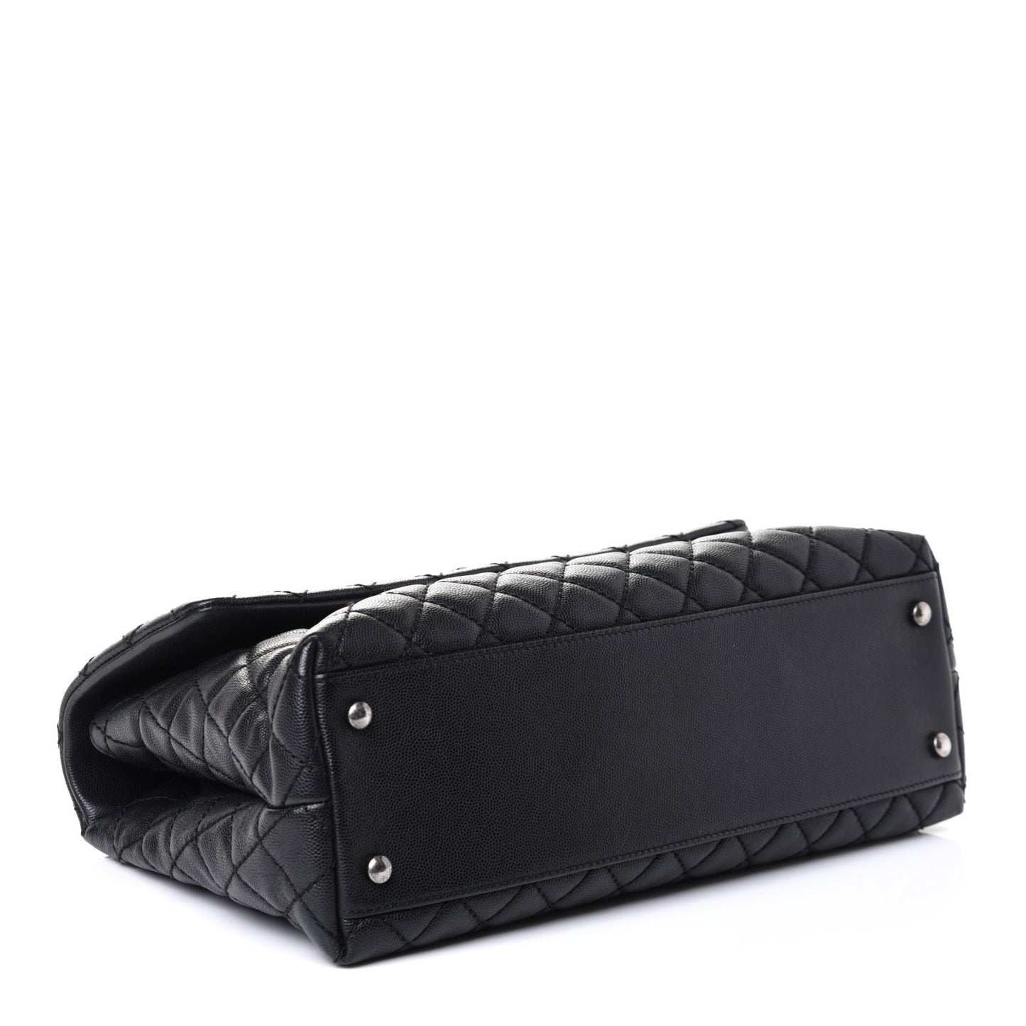 Caviar Quilted Medium Coco Handle Flap Black