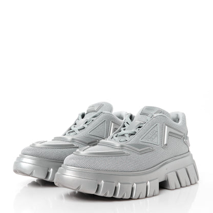 Prada Rubber Technical Knit Fabric Triangle Logo Evolution 55mm Sneakers 39 Argento 3 of 10