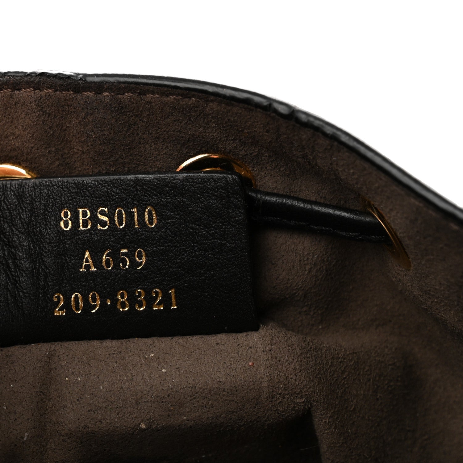 Fendi Vitello Liberty F is Fendi Bi-Color FF 1974 Embossed Mini Mon Tresor Bucket Bag Maya Black 7 of 11