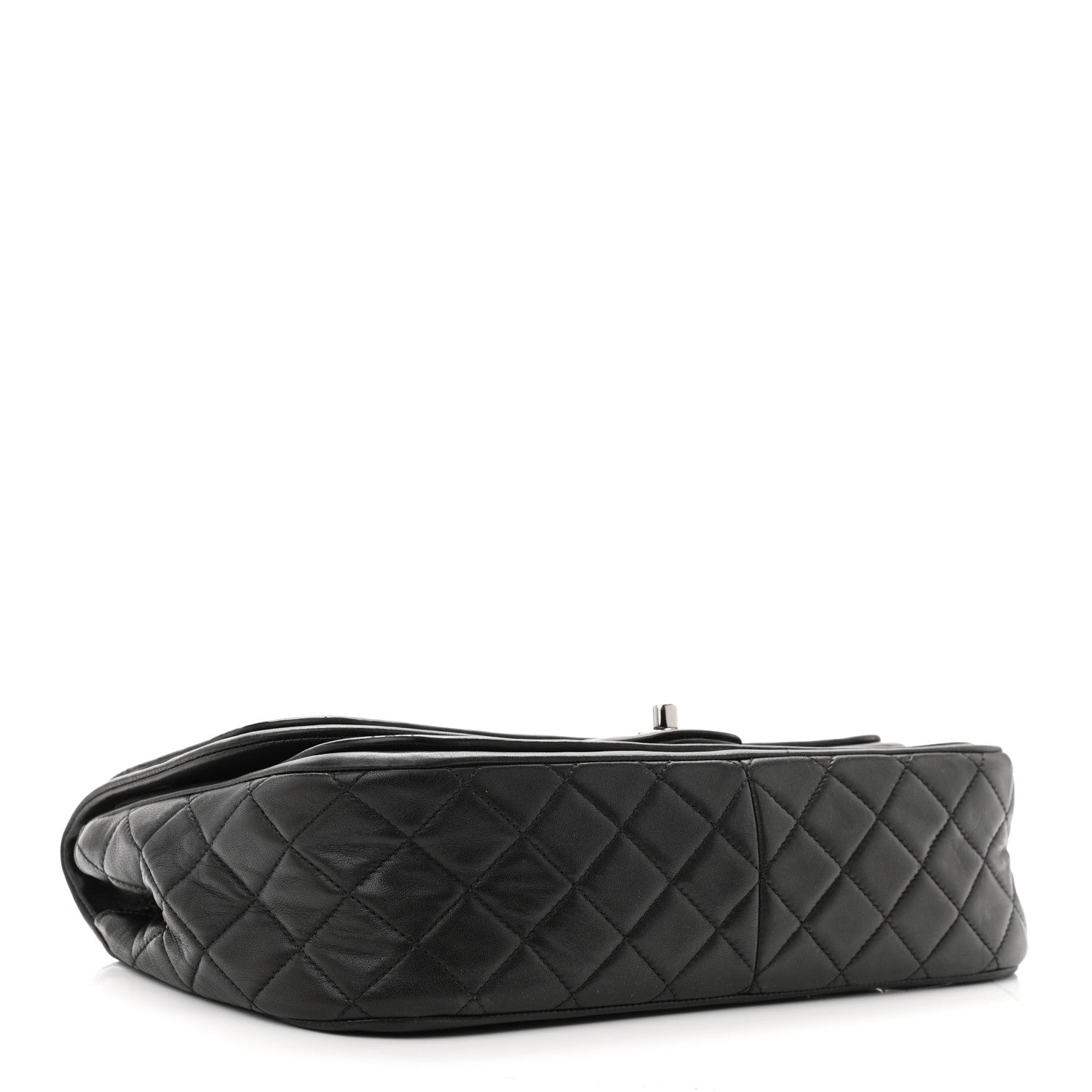 Chanel Patent Quilted Jumbo Classic Twist Flap Bag Black 3 of 11