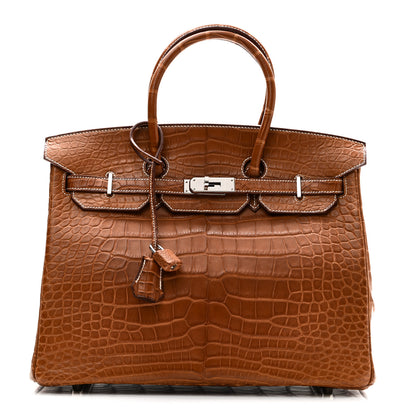 Hermes Matte Alligator Birkin 35 Fauve 1 of 11