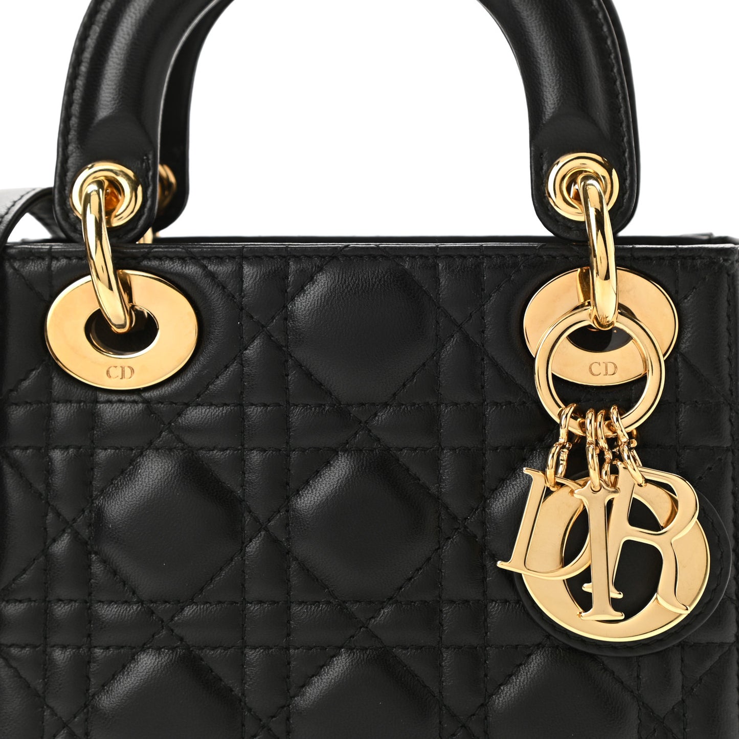 Lambskin Cannage Mini Lady Dior Black