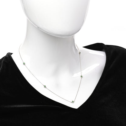 Tiffany Sterling Silver Tsavorite Elsa Peretti 5 Station Color by the Yard Necklace 2 of 7
