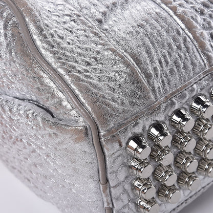Alexander Wang Metallic Pebbled Lambskin Rockie Rhodium Silver 10 of 18
