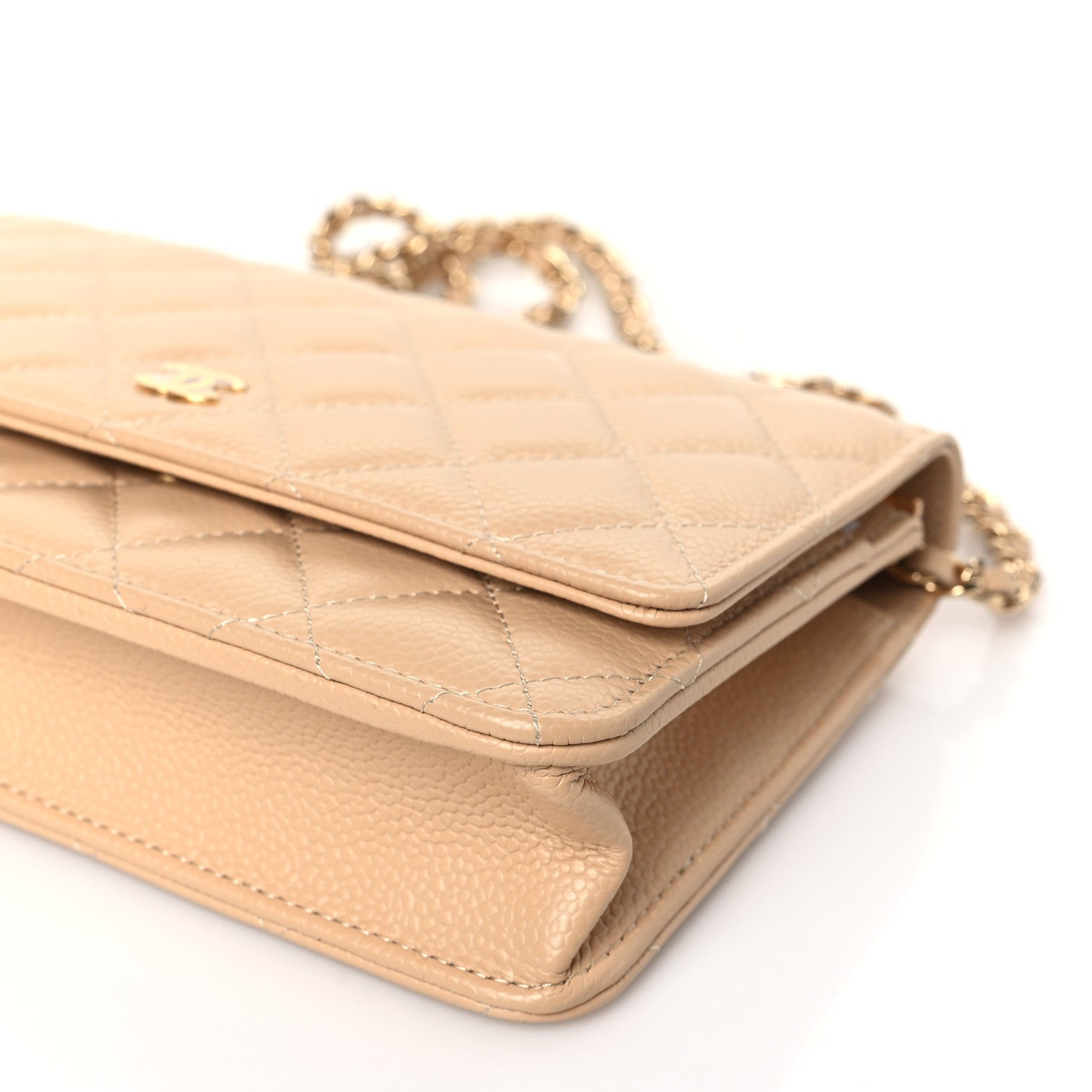 Chanel Caviar Quilted Wallet On Chain WOC Beige 10 of 10