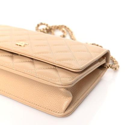 Chanel Caviar Quilted Wallet On Chain WOC Beige 10 of 10