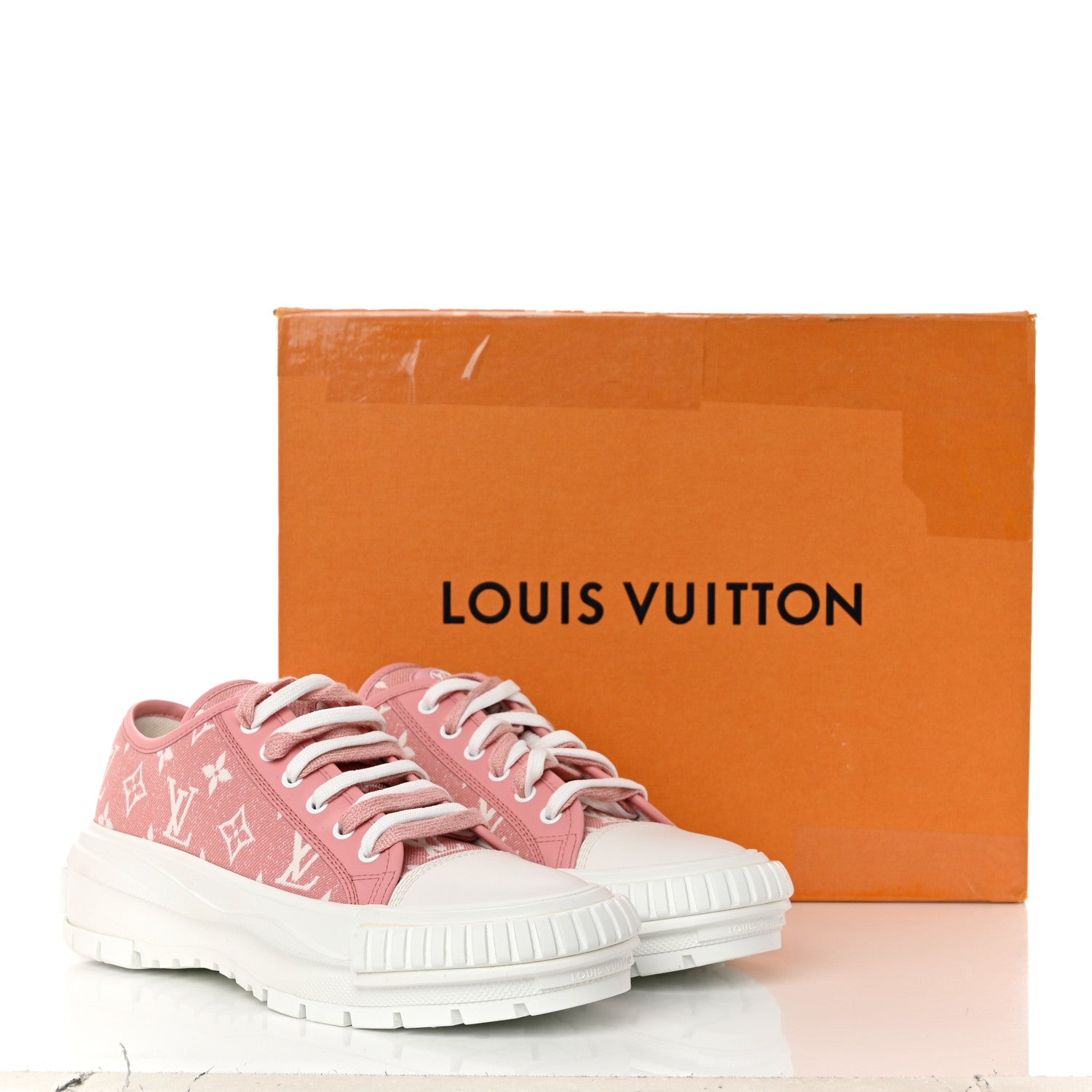 Louis Vuitton Denim Monogram Squad Sneakers 40 Pink 9 of 9
