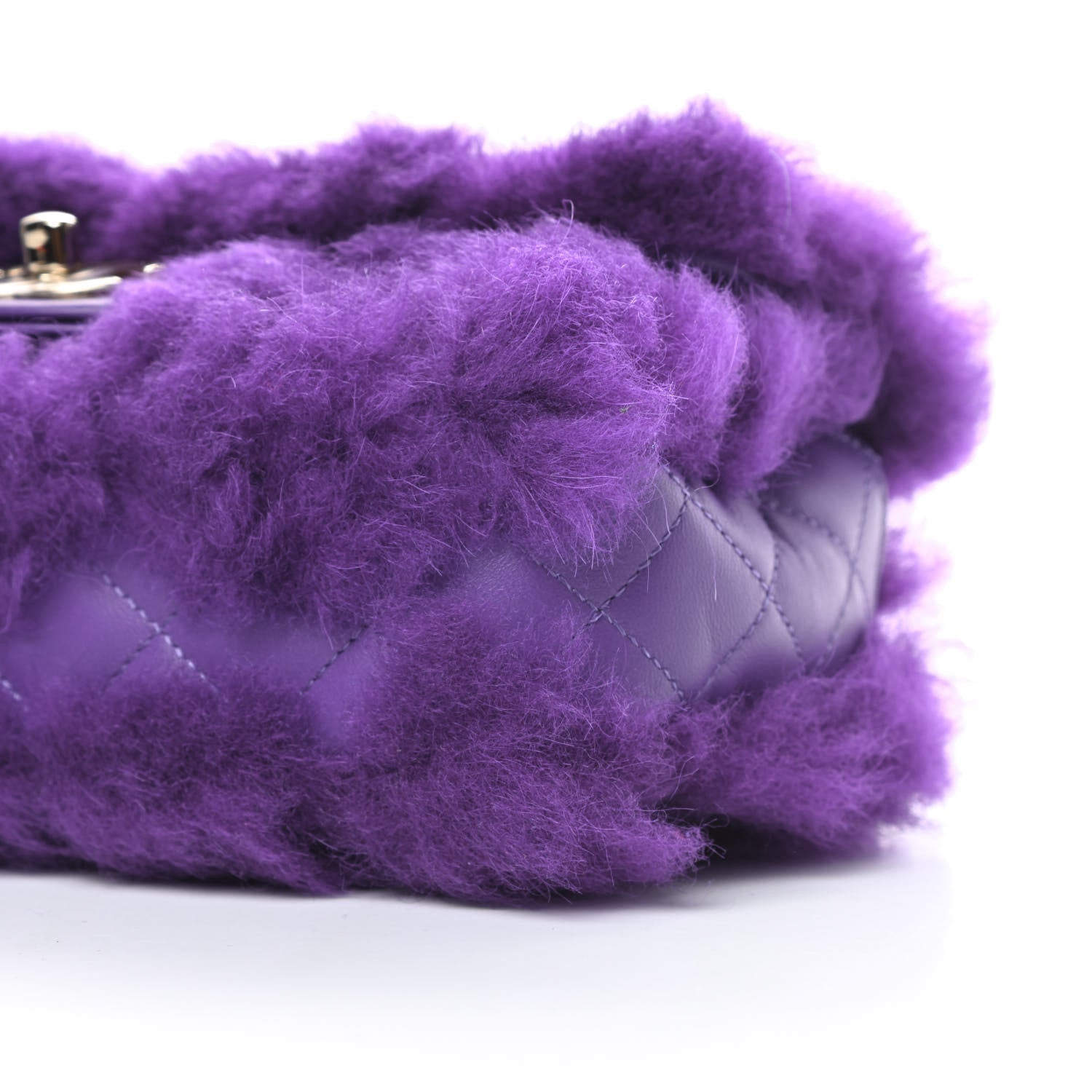 Chanel Shearling Lambskin Quilted Flap Purple 10 of 10
