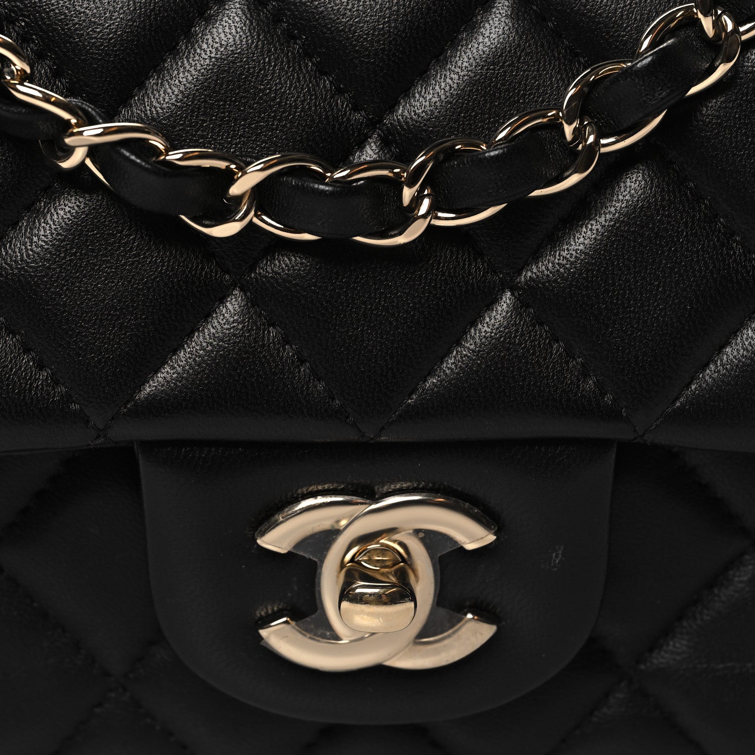 Chanel Lambskin Quilted Mini Rectangular Flap Black 8 of 10