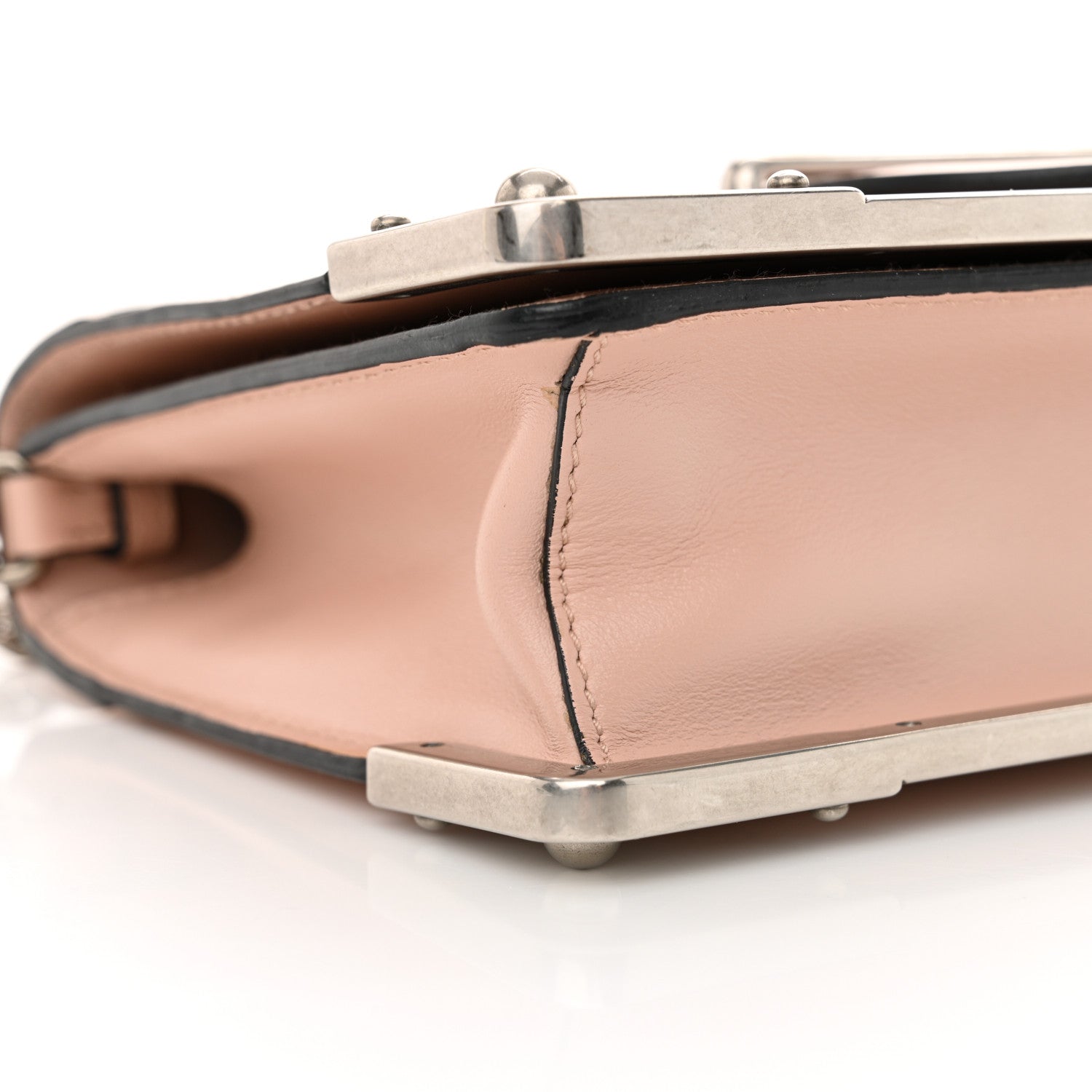 Prada Spazzolato Soft Calf Cahier Chain Wristlet Clutch Pesca 8 of 15