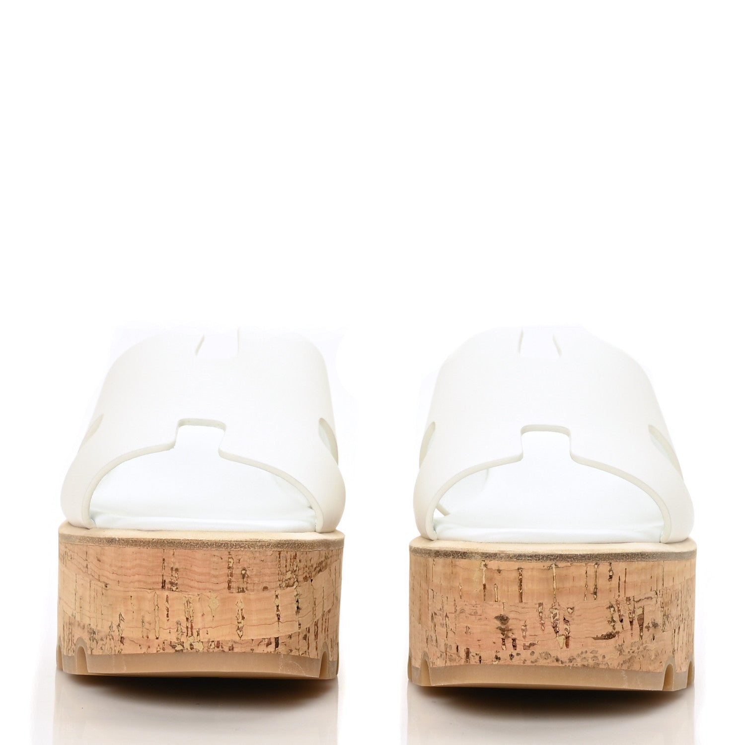 Hermes Calfskin Cork Eze 30 Sandals 38 White 2 of 9