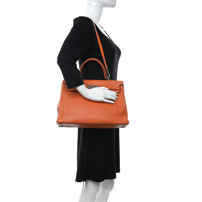 Hermes Togo Kelly Retourne 35 Orange 2 of 16