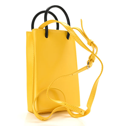 Balenciaga X THE SIMPSONS Smooth Calfskin Logo Shopping Phone Holder Bag Bumblebee Yellow 3 of 10