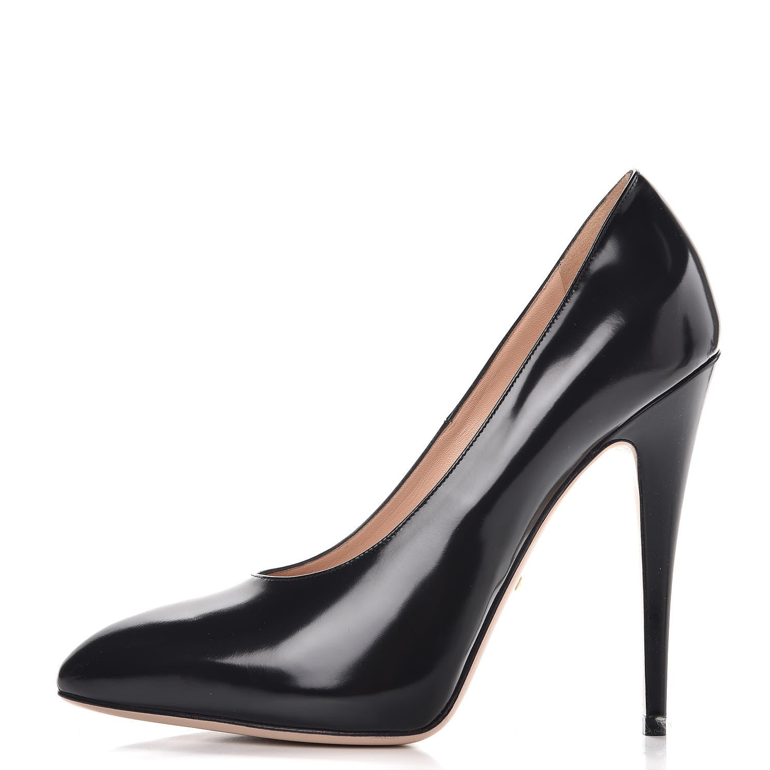 Gucci Polished Calfskin Removable Pearly Bow Elaisa Platform High Heel Pumps 40 Black 2 of 14