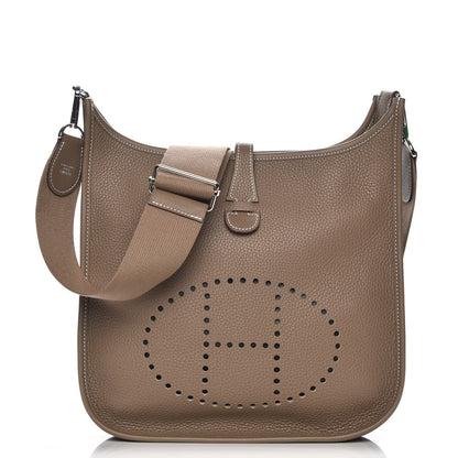 Hermes Taurillon Clemence Evelyne III PM Etoupe 1 of 2