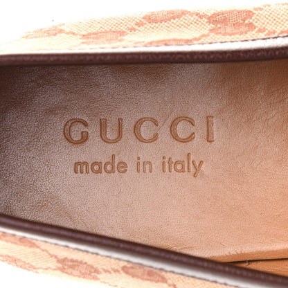 Gucci Canvas GG Monogram Horsebit Mens Jordaan Loafers 8 Beige Ruggine Light Brown 8 of 10