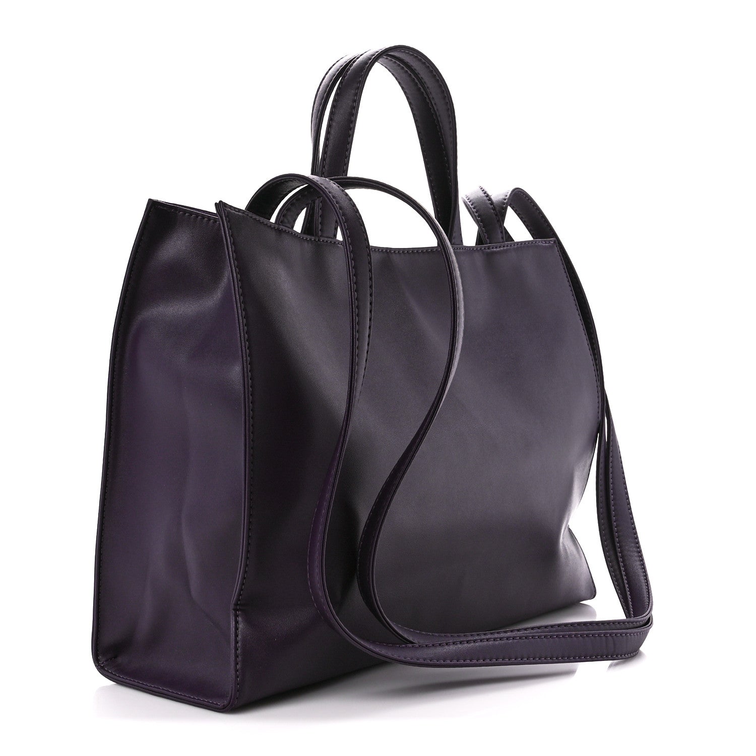 Telfar Vegan Leather Medium Shopping Bag Eggplant 3 of 10