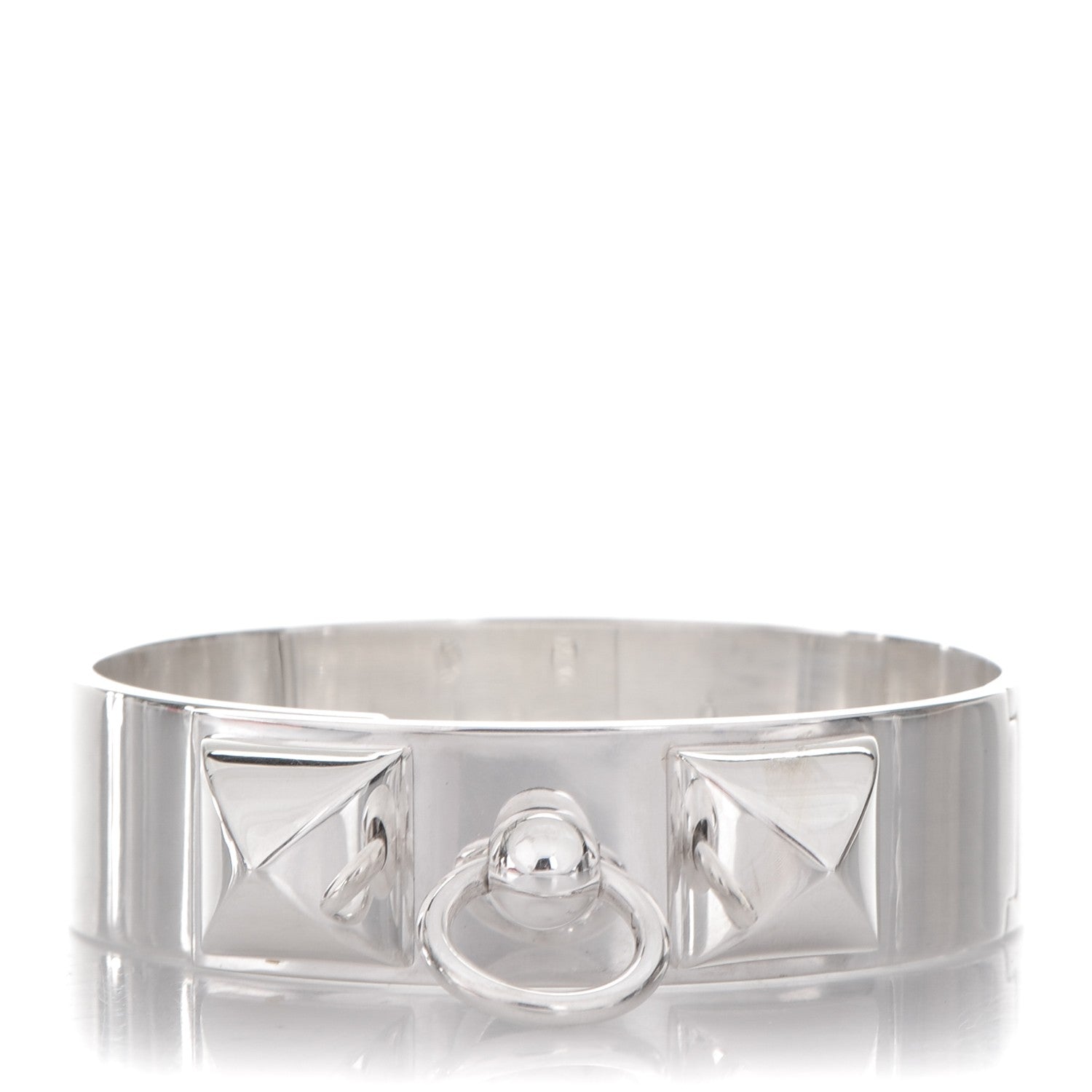 Hermes Sterling Silver MM Collier De Chien Bracelet SH 1 of 5