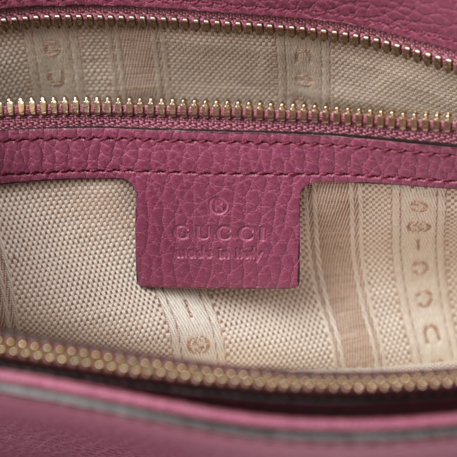 Gucci Pebbled Calfskin Interlocking G Tote Fresia Rose 6 of 12
