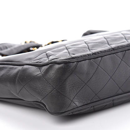 Chanel Lambskin Quilted Shopping Tote Black 12 of 15