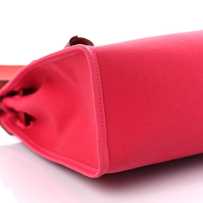 Hermes Military Toile Vache Hunter Herbag Zip 31 PM Rose Extreme Rouge Venetian Rouge Piment 9 of 18