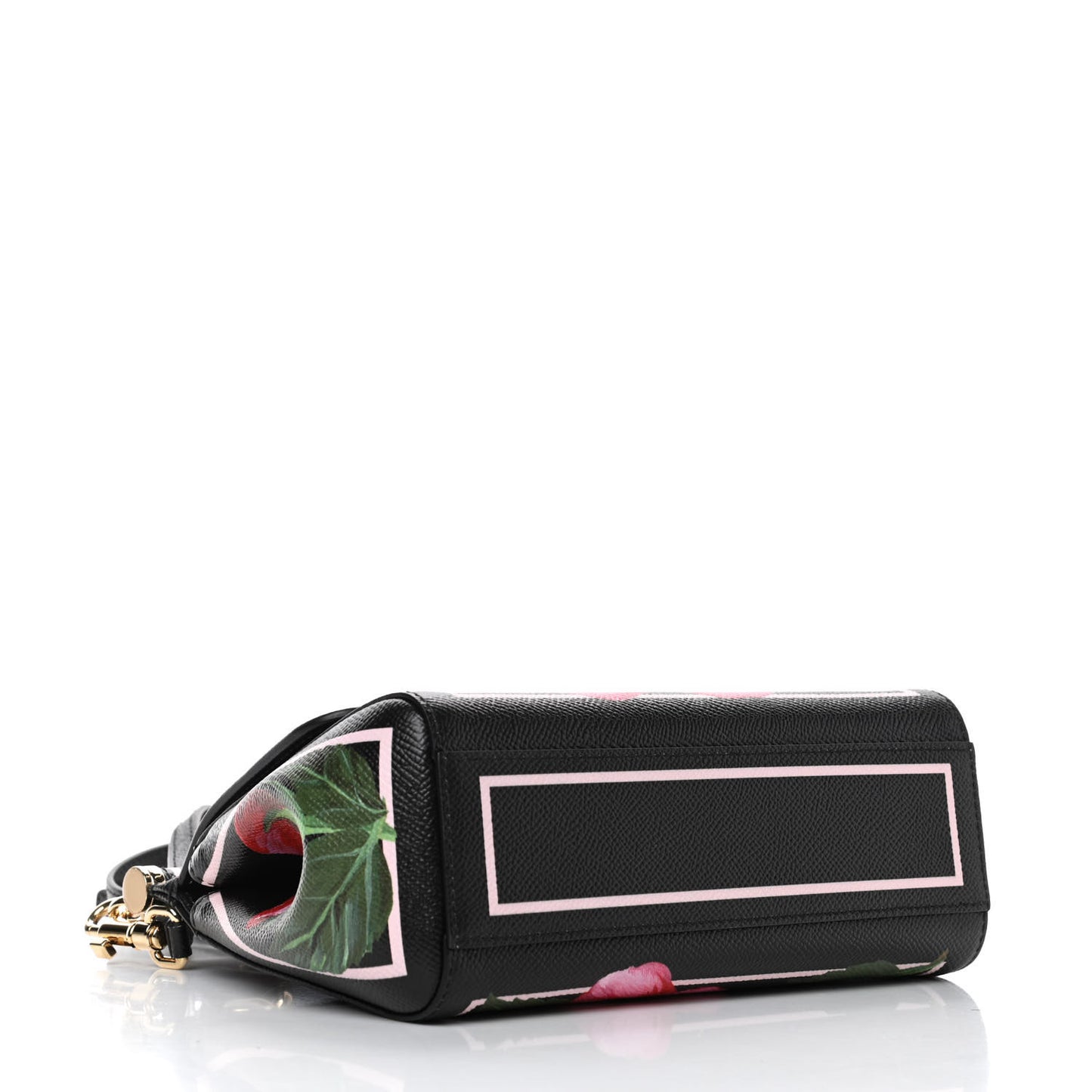 Dauphine Rose Print Small Miss Sicily Satchel Black