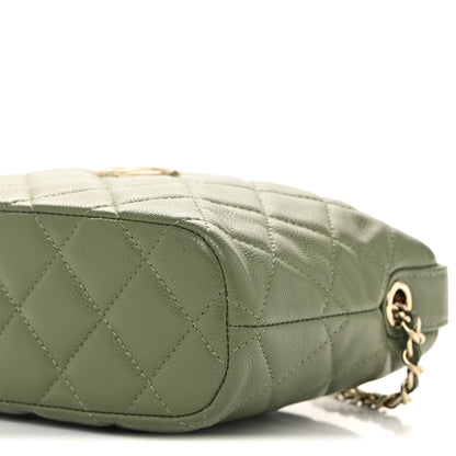 Chanel Caviar Quilted Chain Hobo Khaki 10 of 11