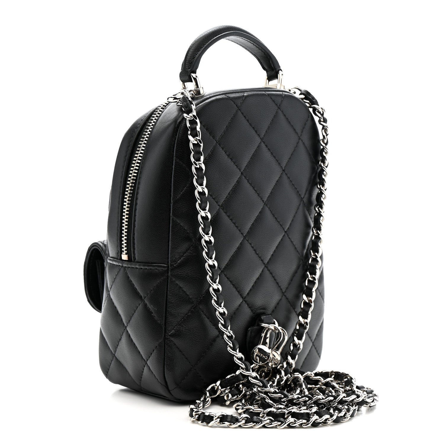 Chanel Lambskin Quilted CC Mini Classic Backpack Black 1813539