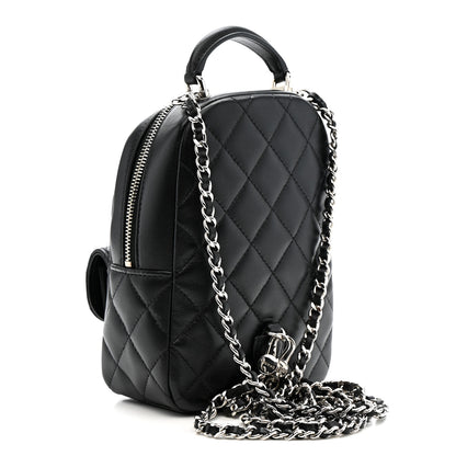 Chanel Lambskin Quilted CC Mini Classic Backpack Black 3 of 10