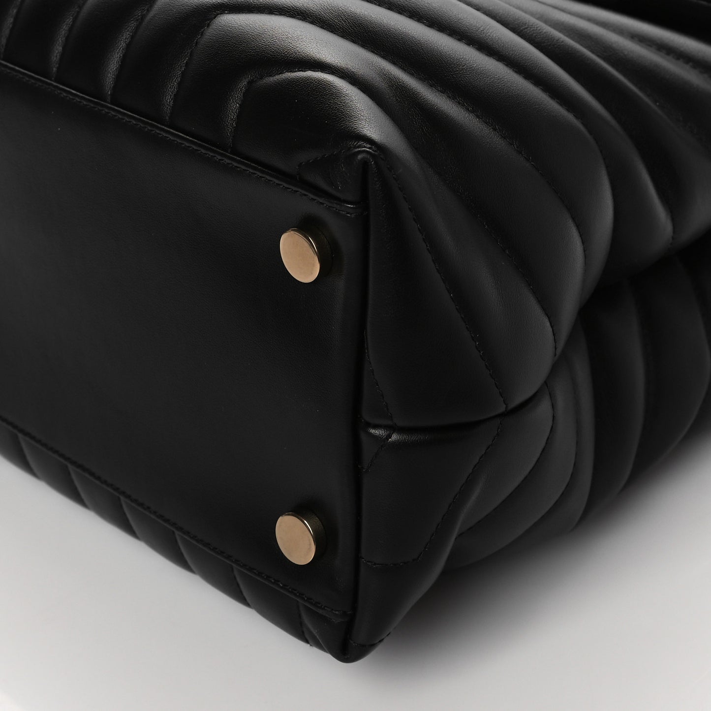 Calfskin Y Quilted Monogram Large Loulou Chain Satchel Black