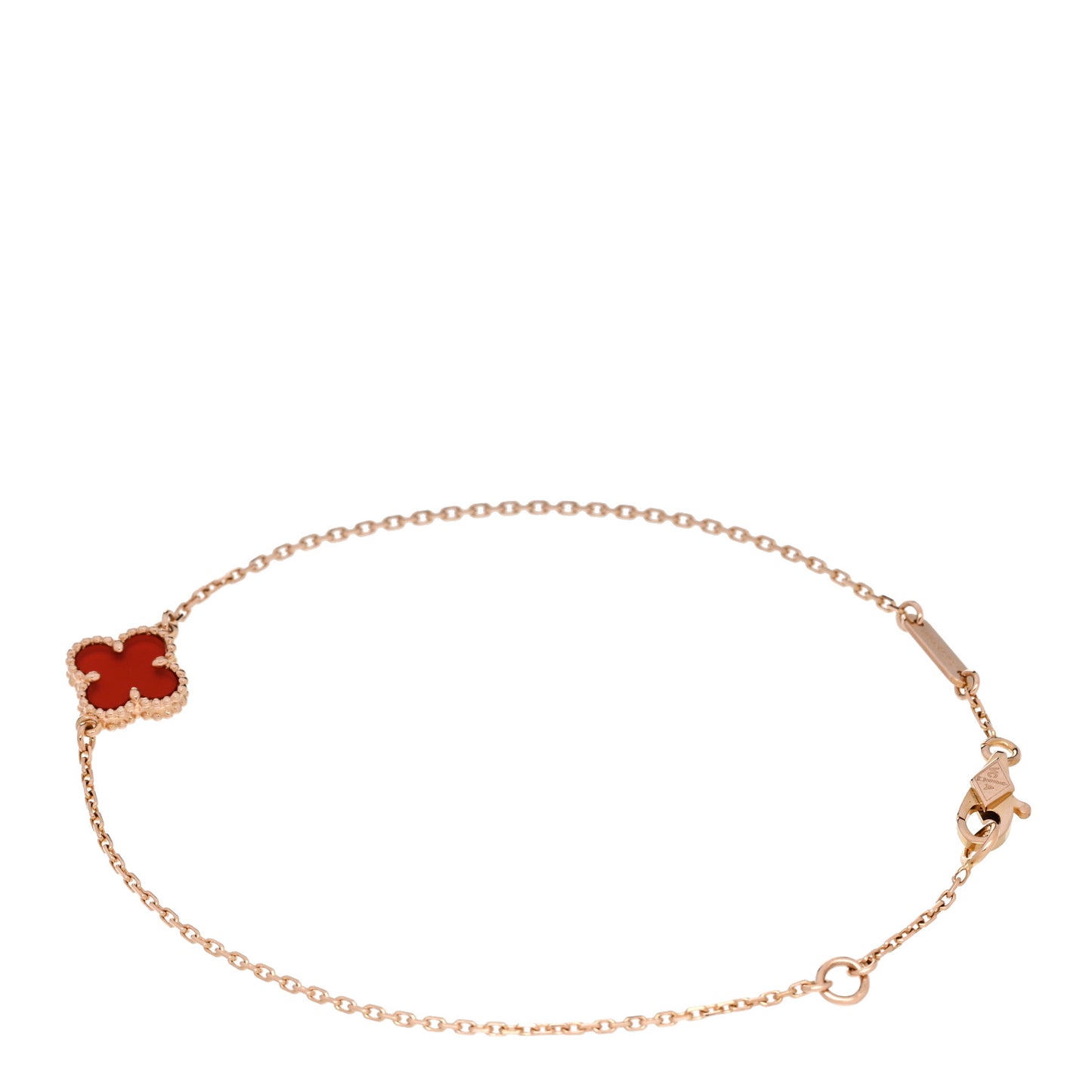 18K Rose Gold Carnelian Sweet Alhambra Bracelet