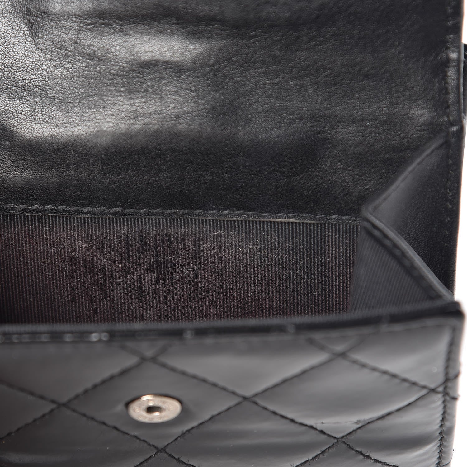 Chanel Patent Quilted Compact French Flap Wallet Black 15 of 16