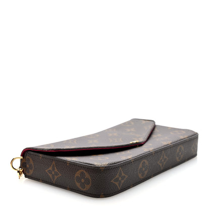 Louis Vuitton Monogram Pochette Felicie Chain Wallet Fuchsia 5 of 11