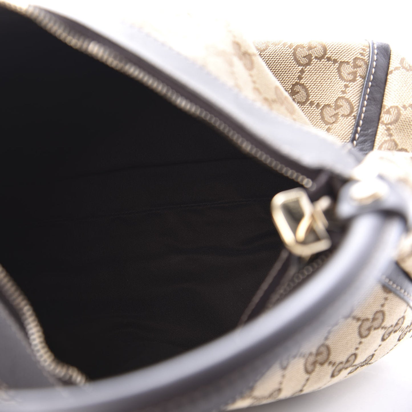 Monogram Medium D Gold Ring Hobo Dark Brown