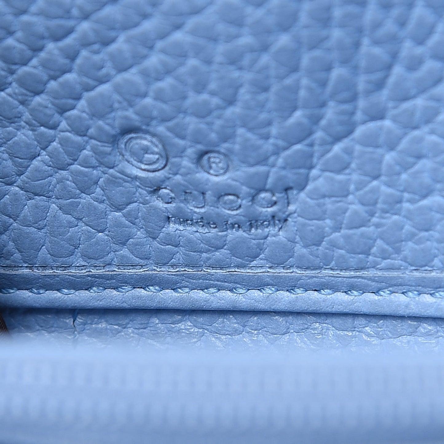 Monogram Dollar Calfskin Zip Around Wallet Beige Ebony Mineral Blue