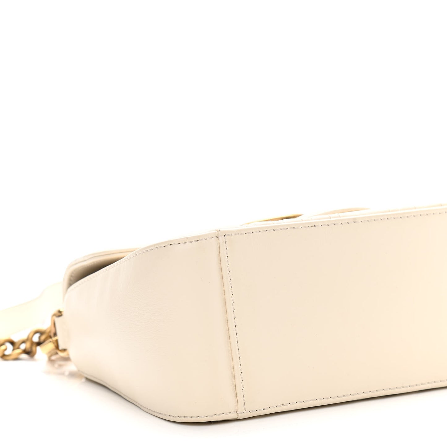 Calfskin Matelasse Mini GG Marmont Top Handle Shoulder Bag White