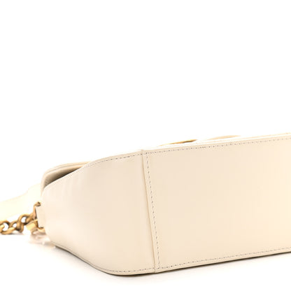 Gucci Calfskin Matelasse Mini GG Marmont Top Handle Shoulder Bag White 9 of 10