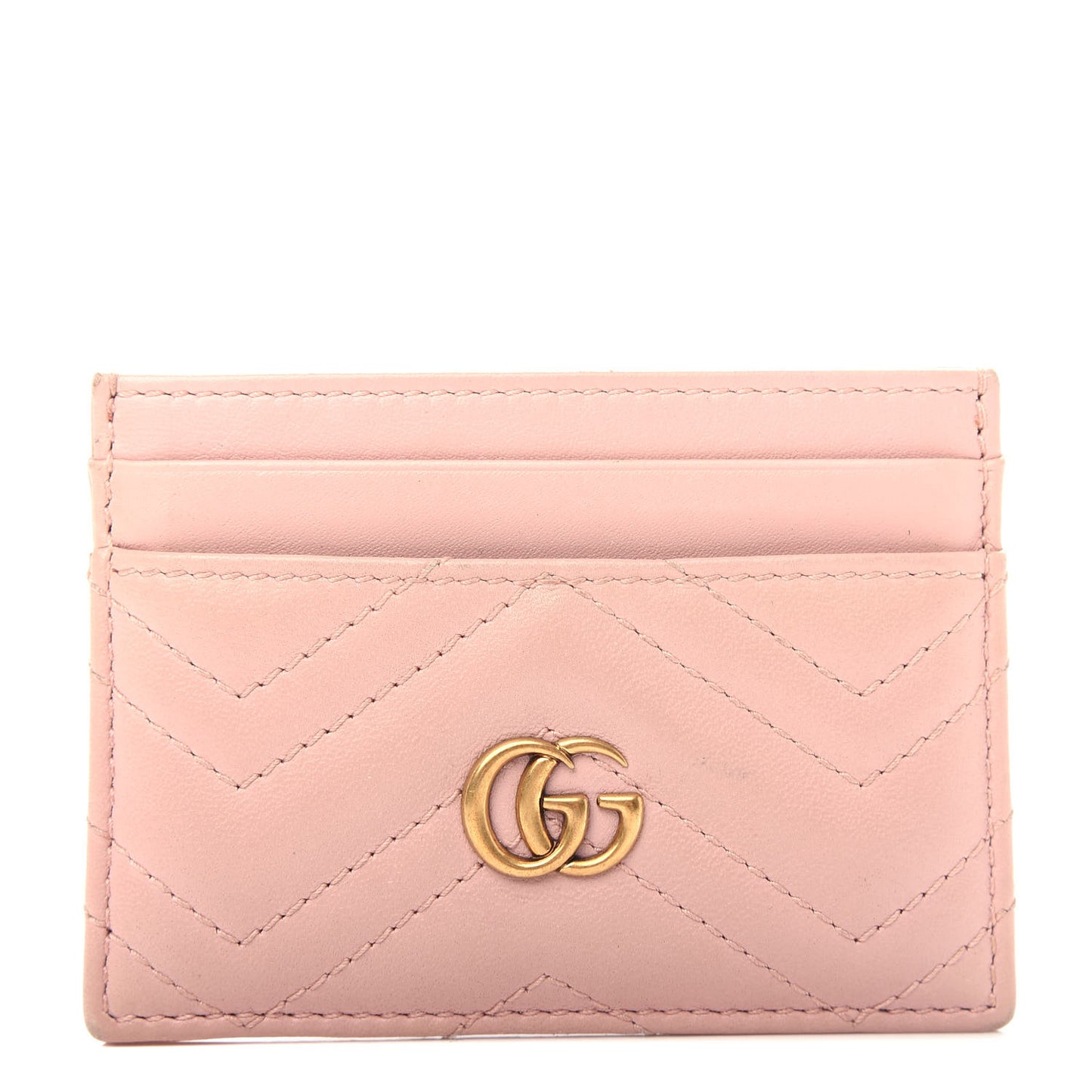 Calfskin Matelasse GG Marmont Card Holder Perfect Pink