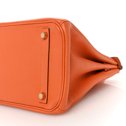 Hermes Taurillon Clemence Birkin 30 Orange 10 of 10